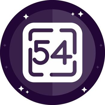 cincuenta cuatro sólido insignias icono vector