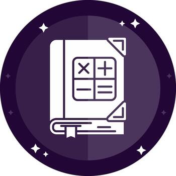 matemáticas sólido insignias icono vector