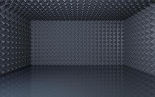 Dark room with triangle sound-absorbing cotton, 3d rendering. photo