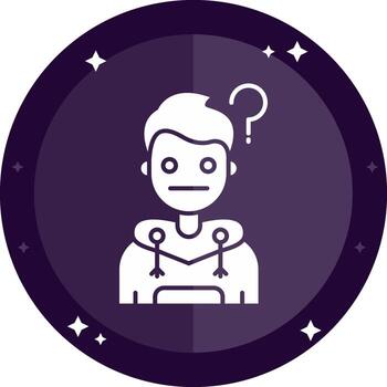 Thinking Solid badges Icon vector