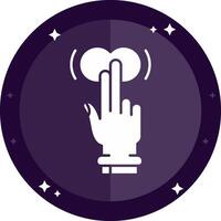 Two Fingers Tap and Hold Solid badges Icon vector