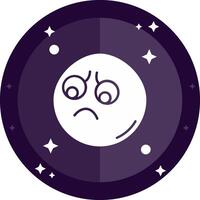 Sad Solid badges Icon vector