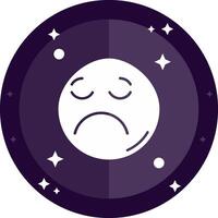 Sad Solid badges Icon vector