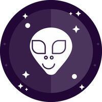 Alien Solid badges Icon vector