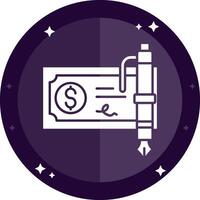 Bank check Solid badges Icon vector