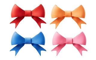 Bow-knot with different colors, 3d rendering. photo