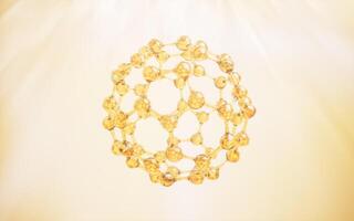 Golden molecules with biological and chemical concept, 3d rendering. photo