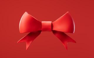 Bow-knot with red color, 3d rendering. photo