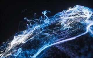 Abstract flowing wave particles background, 3d rendering. photo