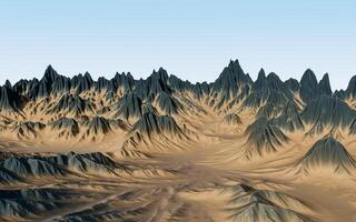 paisaje con montañas forma de relieve, 3d representación. foto