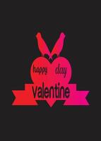 Stylish happy valentines day typography template for t shirt vector graphics element