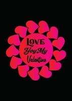 Stylish happy valentines day typography template for t shirt vector graphics element