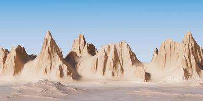 Landscape with mountains landform, 3d rendering. photo