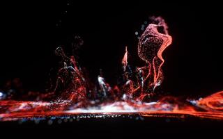 Abstract flowing wave particles background, 3d rendering. photo