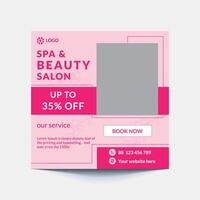 Beauty and Skincare social media template posts for beauty, spa, salon, fashion, cosmetic, and makeup. vector