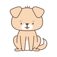 Cute dog in kawaii style. Cute animals in kawaii style. Drawings for children. Isolated vector illustration