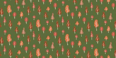 Seamless pattern with autumn trees. vector illustration. For children, for cards, for games, for design