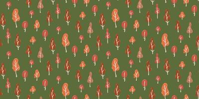 Seamless pattern with autumn trees. vector illustration. For children, for cards, for games, for design