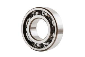 Bearing isolated on white background with clipping path, mechanical engine component. photo