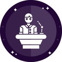 Lecturer Solid badges Icon vector