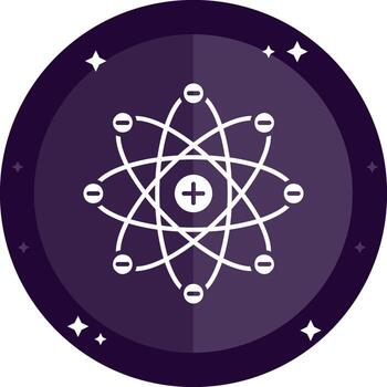 Atom Solid badges Icon vector