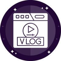 Vlog Solid badges Icon vector