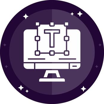 Typography Solid badges Icon vector