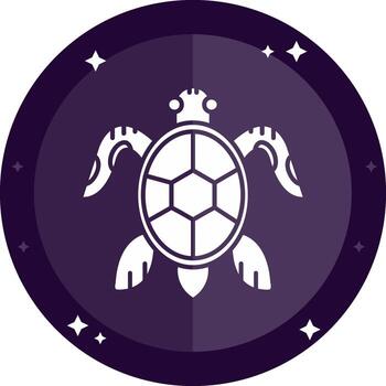 Turtle Solid badges Icon vector