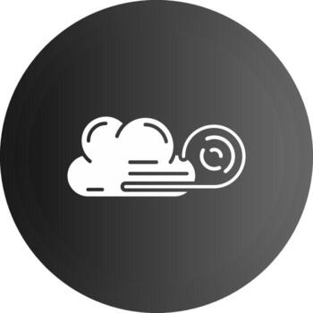 Wind cloud Solid black Icon vector