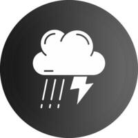 Thunder strom Solid black Icon vector