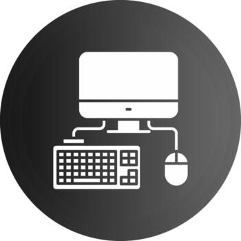 Computer Solid black Icon vector