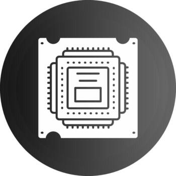 procesador sólido negro icono vector