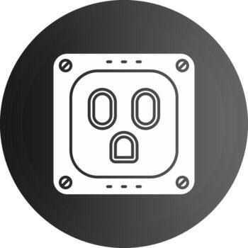 enchufe sólido negro icono vector