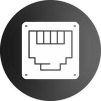 ethernet sólido negro icono vector