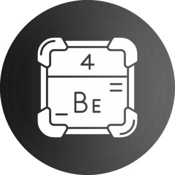 Beryllium Solid black Icon vector