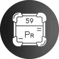 Praseodymium Solid black Icon vector