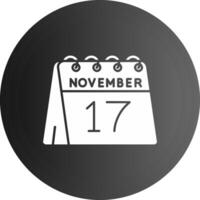 17th of November Solid black Icon vector