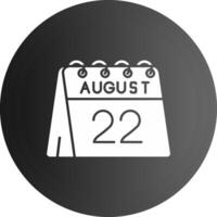 22nd of August Solid black Icon vector
