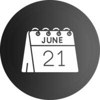 21st of June Solid black Icon vector