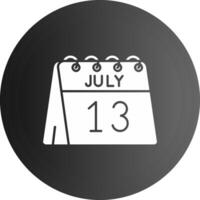 13th of July Solid black Icon vector