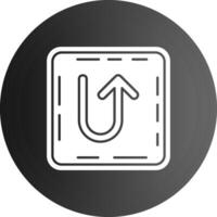 U turn Solid black Icon vector