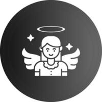 ángel sólido negro icono vector