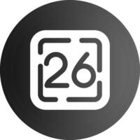 Twenty Six Solid black Icon vector