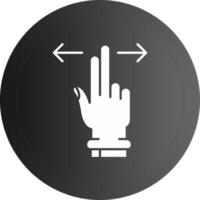 Two Fingers Horizontal Scroll Solid black Icon vector