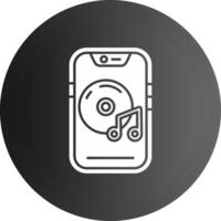 Music player Solid black Icon vector