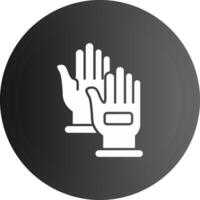 mano guantes sólido negro icono vector