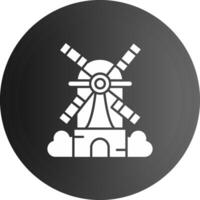 Windmill Solid black Icon vector