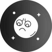 triste sólido negro icono vector