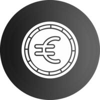 euro sólido negro icono vector