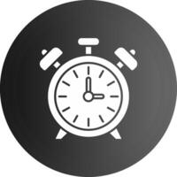 alarma reloj sólido negro icono vector